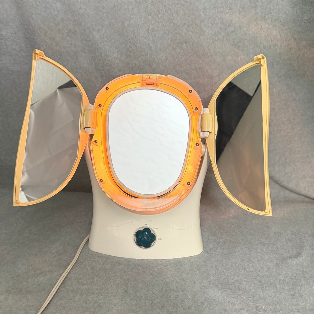 Vtg Ego Lighted Magnifying Makeup Mirror Trifold Lighted Vanity Mirror